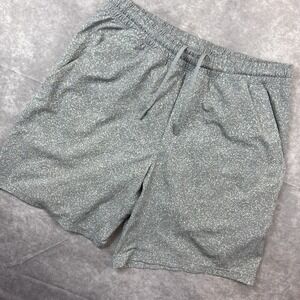 Lululemon Pace Breaker Shorts Mens L Grey All Over Print 7" Inseam‎ Lined Preppy